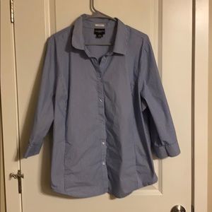 Liz Claiborne stripped 2X blouse blue